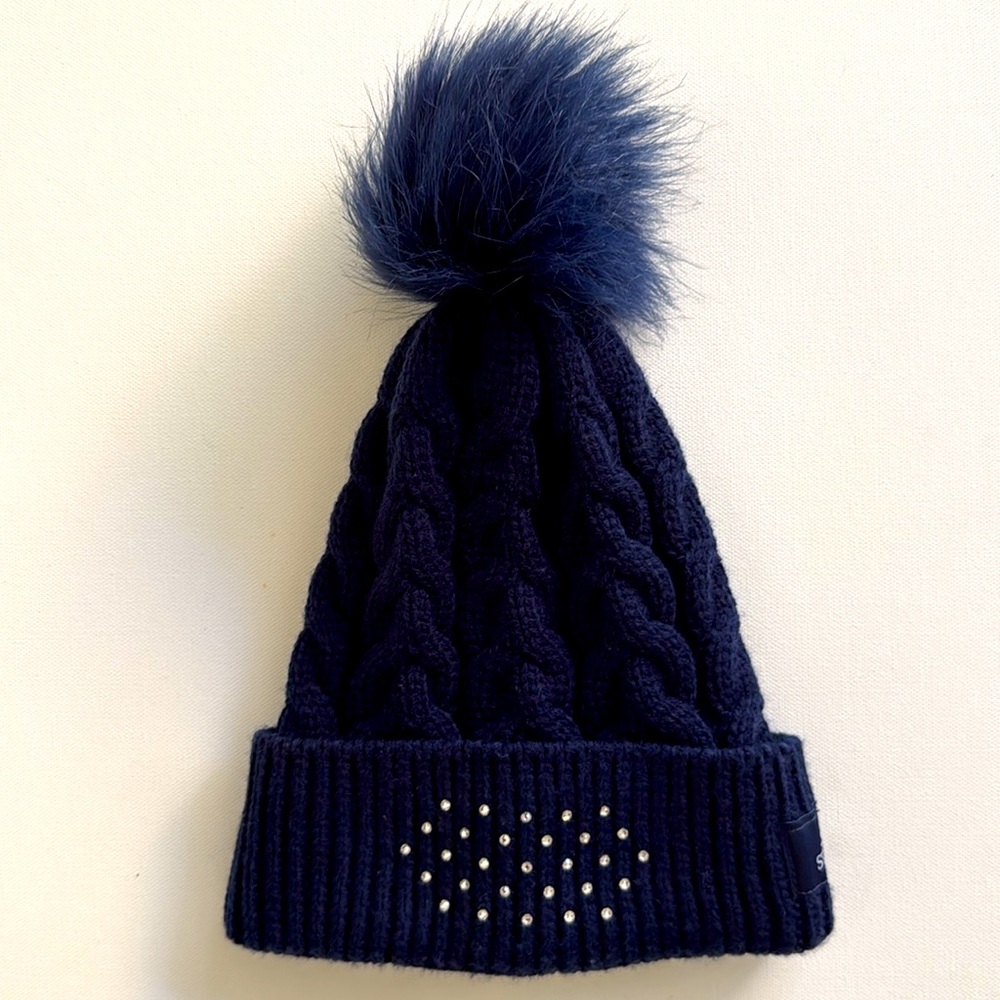 Swarovski Navy Blue Pom-Pom hat